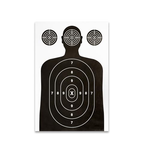 Image of 50 Pack Paper Shooting Target for Gun Range, Target Practice- (Industry Standard Size 17 X 25 inch) Silhouette Paper for Handguns, Rifles, Pistols, Airguns, BB Gun, Pellet Gun, Crossbow, Arrow