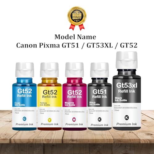 Image of Duplex DTC Refill Ink GT53XL Compatible for HP Ink Tank 115 310 315 319 410 415 416 419 455 500 515 520 525 530 589 615 750 790 670 GT5810 (GT53XL Black Ink 4 Pcs)