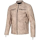 PAULGOS Herren Lederjacke Echtes Leder Jacke Echtleder Übergangsjacke Fashion in 5 Farben Gr. S-7XL Design 1 (as3, alpha, 4x_l, regular, regular, Beige)