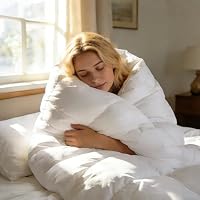 Wichvens Quilt Bedding Doona Anti-Microbial Protection Against Mould, Bacteria & Dust Mites ，300G Light Ultrafibre Quilts，Comforter (White, Queen)