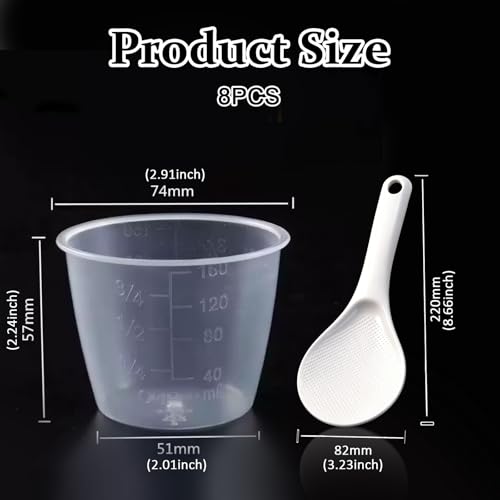 Set 8 Piezas Vasos Medidores de Arroz y Cucharas miniatura 2