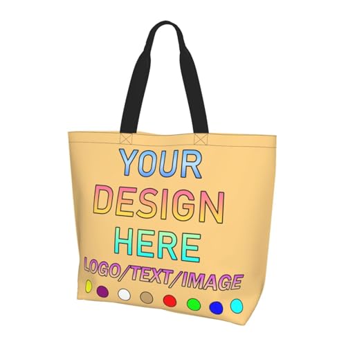 Custom Tote Bags Personalized Shoulder Bag With You Team Logo Text Picture Travel Business Shopping Women Teacher2