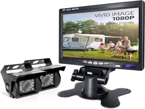 Erapta Backup Camera System 1080P Hd 7" Monitor With 2 Front Rear View Reverse 170° Wide Angle Cam Night Vision Ip69K Waterproof For Car Truck Rv Suv Pickup #TOP5