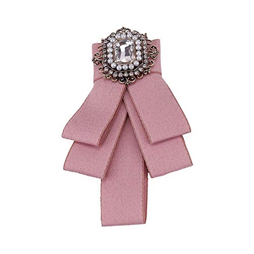 Canjoyn Women Girls Pre Tied Bow Tie Rhinestone Brooch Pin Wedding Party Neck Tie cover