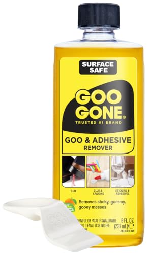 Goo Gone Original Liquid - 8 Ounce - Surface Safe Adhesive Remover Safely Removes Stickers Labels...