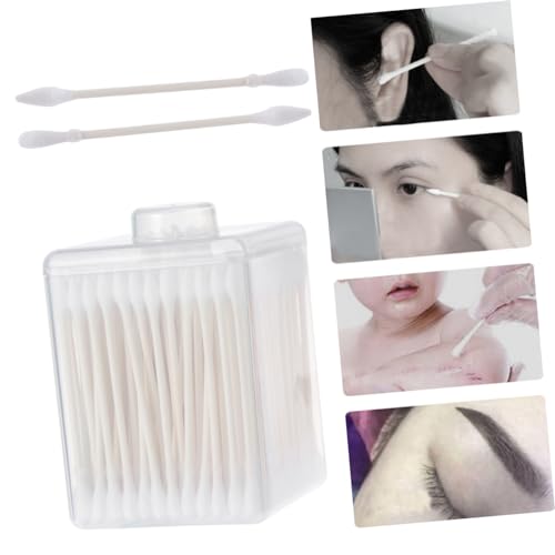 Beatifufu 200pcs Dust- Cotton Swabs Double Head Makeup Precision Rounds Natural Cotton Multifunction Makeup Tool