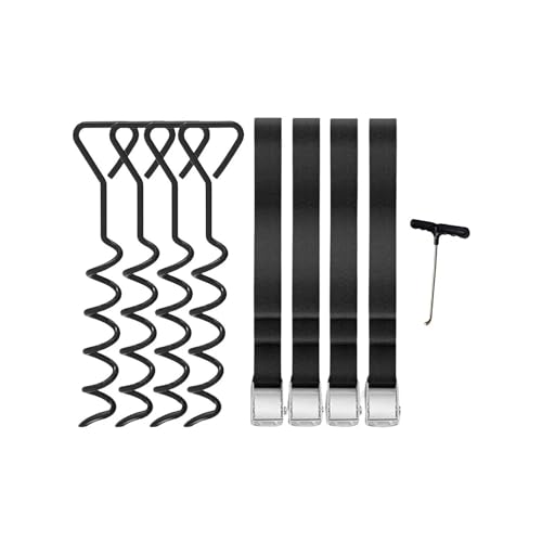 Piquets d'ancrage pour trampoline en spirale et attaches de protection 4 pièces