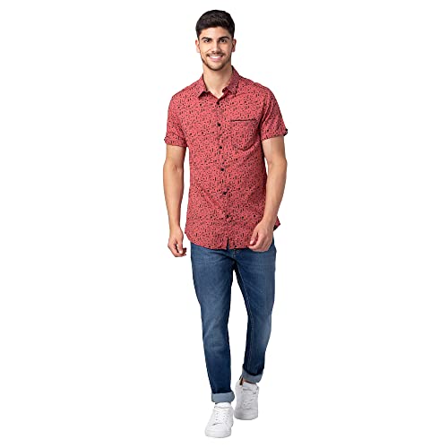 Image of Spykar Men's Slim Fit N /A Full Sleeve Printed Casual Shirts