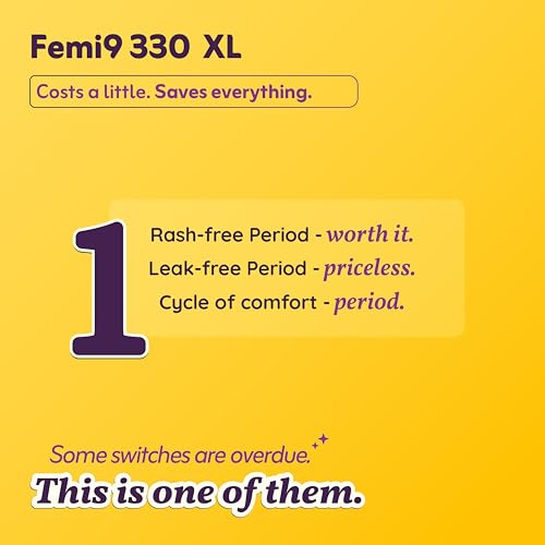 Image of Femi9 All Night Comfort Heavy flow Period pads - XL(330MM) - 9 Pads | Wider Back and Anti Stain Wings | Breathable | No Rashes | 100% Toxic-Free | Ultra thin Cotton sanitary pads for women