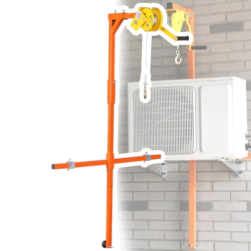 Herramienta de grúa de aire acondicionado para instalar aire acondicionado, incluye cuerda de alambre antirrotación y cabrestante manual, soporte de instalación de 10 m