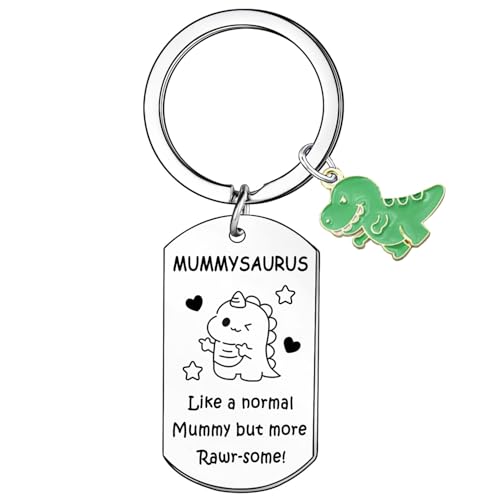 Waeceip Funny Mummy Keyring Funny Mummysaurus Keyring for Mothers Day Gifts from Daughter Son To Mum Gifts for Mother Mama Present Dinosaurs Gift for Mum Christmas Birthday Present