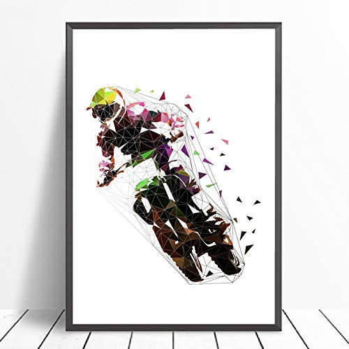 Peinture abstraite motocross en impression grand format 70x100 cm