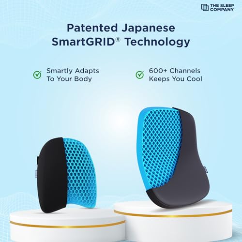Image of The Sleep Company Ortho Travel Support Combo - Car Seat Cushion + Neck Pillow for Car & Driving | Back Pain Relief, Cervical Support, Posture Correction | SmartGRID Car Cushions