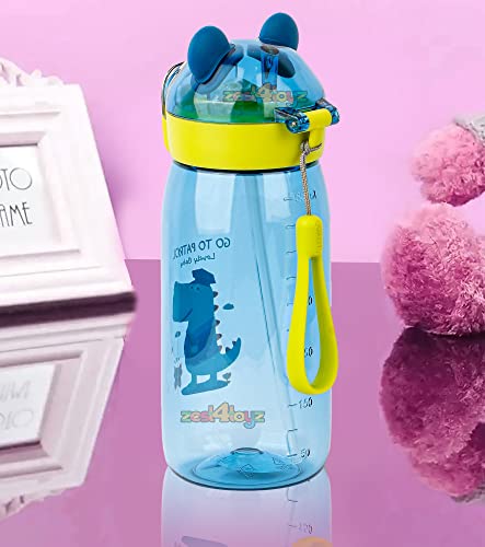 Image of Zest 4 Toyz Water Bottle for Kids Cute Cartoon Sipper Bottle for Kids Water Bottle Anti-Leak BPA Free (550 ML) Teddy Shape (Animal Themed)- Green