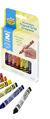 Crayola My First Washable Toddler Crayons, Tripod Grip, Gift, 8 Count #TOP2