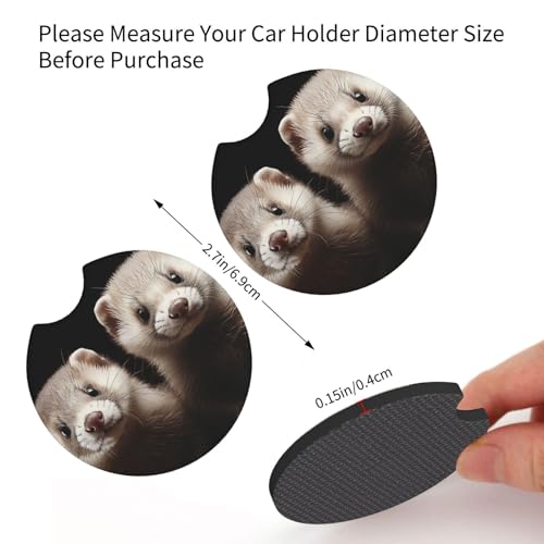 Portavasos para carro universal 2 piezas goma negra miniatura 2