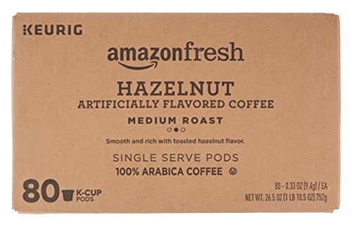 Amazonfresh 80 Ct. K-Cups, Hazelnut Flavored Medium Roast, Keurig K-Cup Brewer Compatible #TOP2
