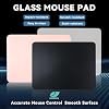 Glass Gaming Mouse Pad, Professional Artisan 350 * 260 * 3.2mm Large Black Mouse Pad Provides Improved Precision and Speed for Keyboard Mouse (Black)