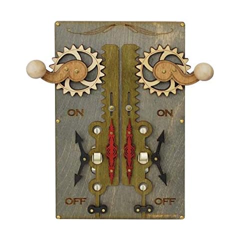 Green Tree Jewelry Double Rack & Pinion Grey Wood Light Switch Plate Cover