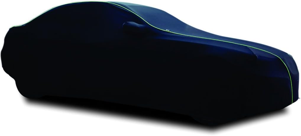 TPH MICROLITE Smooth Velvet Finished Customized fit Semi-Outdoor BLACK Car Cover with Green Piping for Aston Martin Virage