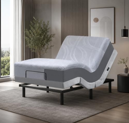 Image of Premium Full Adjustable Bed with 14 Inch Prime Gel Memory Foam Sleep System, Massage, Zero Gravity, Anti-Snore, Programmable Memory Positions, USB, Underbed Lighting, Zero Clearance