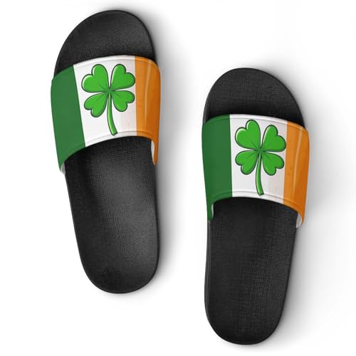 Ireland Shamrock Irish Flag House Slippers for Women And Men PVC Open Toe Non Slip Shower Slides