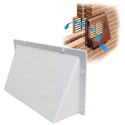 White Hooded Cowl 9" x 6" Vent Cover for Air Bricks Grilles Extractors Vents Cover