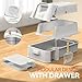Wooaidagg Enclosed Stainless Steel Cat Litter Box with Odor Control, Modular Design with Drawer and Flip Door, Easy to Clean and Wash,Non-Stick Interior,Extra Large Size Fits All Cats(Light Grey)