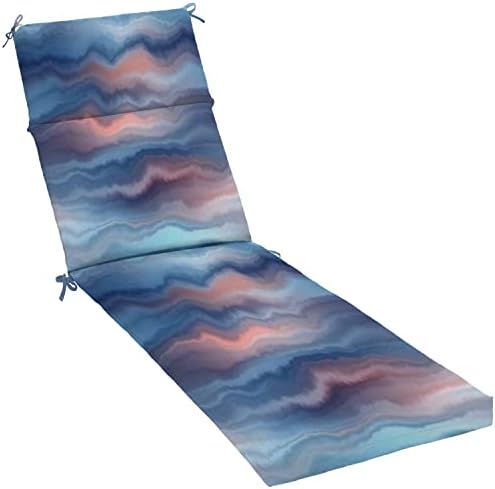 AFWADFWA Outdoor Indoor Lounger Patio Cushion Blurry Silk Neutral tie dye Texture Wavy Irregular Bleeding Wave Chaise Lounge Cushion Water-Resistant Accessory for Chair Patio Furniture Seat Cushion