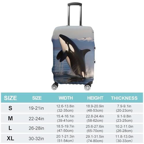 Killer Whale Luggage Cover Tsa Approved Suitcase Covers for Luggage Elastic Washable Suit Case Covers Anti-Scratch Travel Luggages Sleeve Suitcase Protector Fits 19-30 Inch Case(M)2