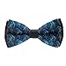 WUXEKZO Men's Boys Pre-Tied Bow Tie for Party, Festivals, Graduation, Fashion Blue Chinese Dragon Painting Art Creative Cravat Necktie