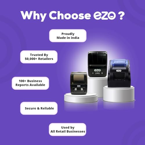 Image of EZO 58MM (2 Inch) Direct Thermal Billing Machine for Receipt Wired Printer | No Software Included | USB & Bluetooth (Billing Machine with 5 Billing Roll) Monochrome Desktop Restaurant