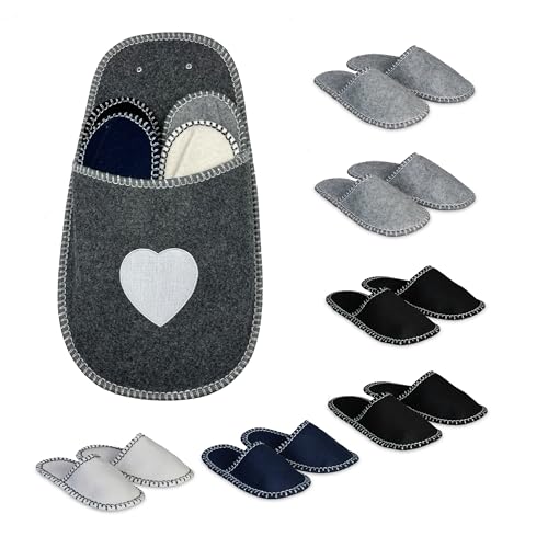 Chaussons d'invités pour éviter les sols froids et sales, 6 paires de pantoufles en feutre 36-45