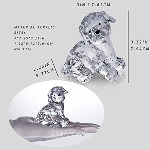 Danrecin 3.12 Inch Clear Lab Puppy Dog Figurines Collectibles Labrador Retriever Statue Acrylic Dog Pet Sculpture Home Decor Not Crystal (B) #TOP1