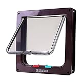 Baoblaze Door for Dogs Flap with Lock, Coffee S