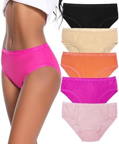 Nutria Womens Bikini Brief Quick Dry Travel Underwear 5-Pack Mesh Hiking Panties Activewear Stay Fresh D01