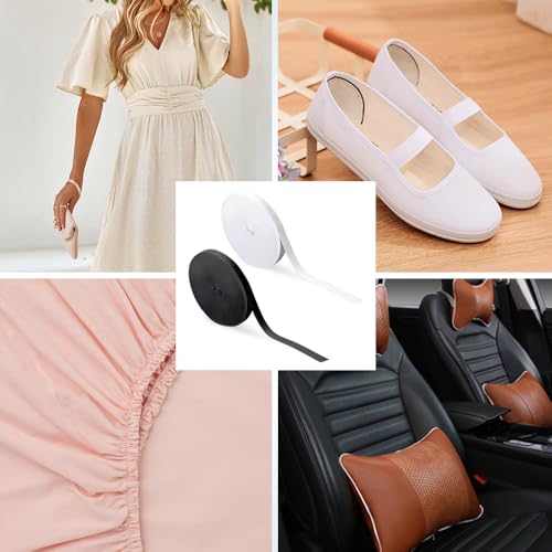 Miniatura 7 de Hmcey 2 Rollos Cinta Elastica Costura 1 Cm 10 M,Banda Elástica Para Coser,Goma Elástica Para Pantalones,Cinta Elastica Ancha Negro Y Blanc,Banda Elásticas Para Ropa,Goma Elásticas Manualidades