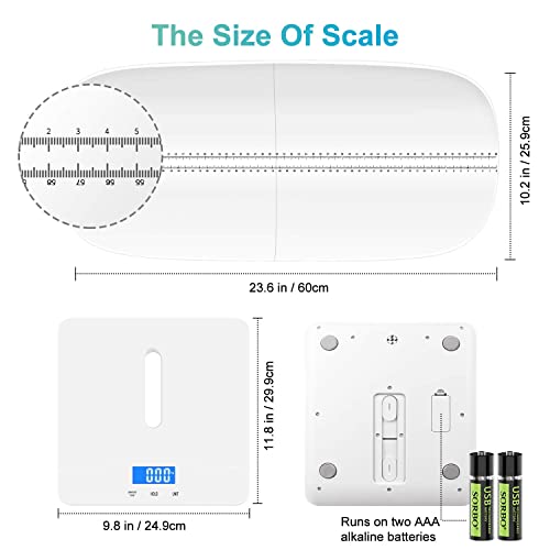 Image of Digital Pet Scale, Baby Scale, with 3 Weighing Modes(kg /oz /lb), Max 220 lbs, Capacity with Precision up to 0.02lbs, White, Suitable for Infant, Puppies, Mom
