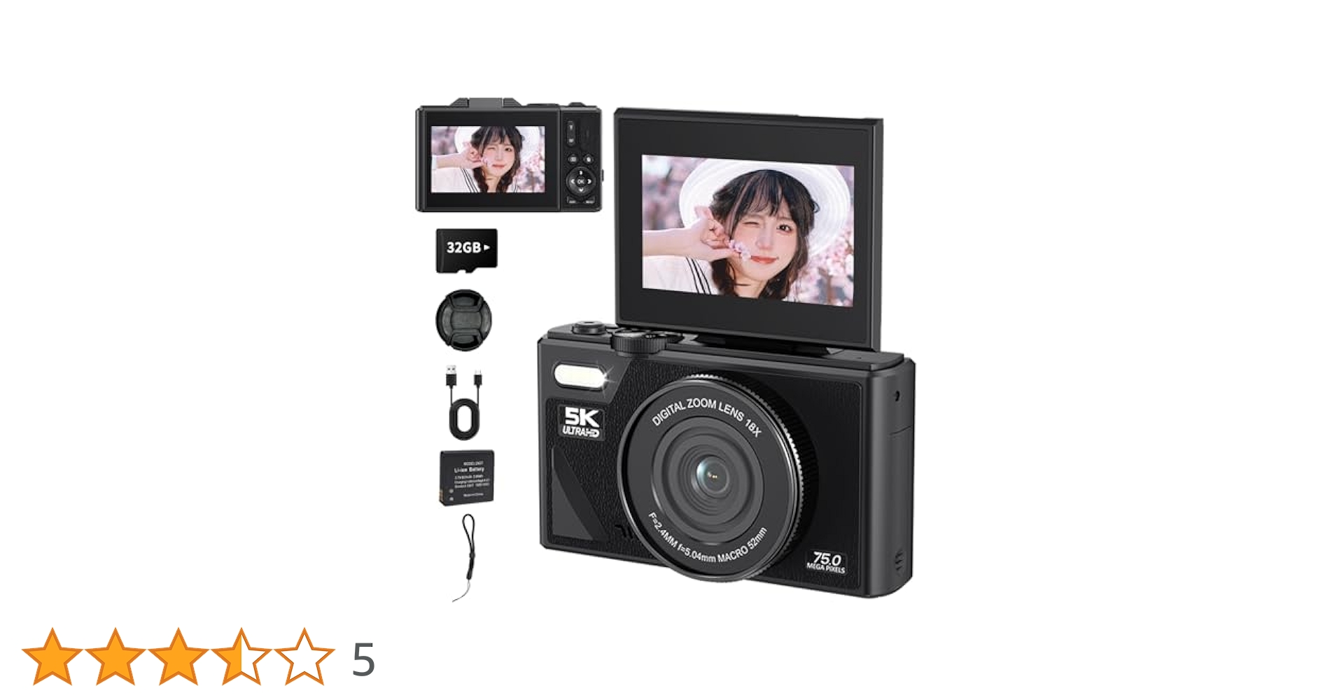 75MP WiFiデジタルカメラ 32GB付属 xj01.jpg