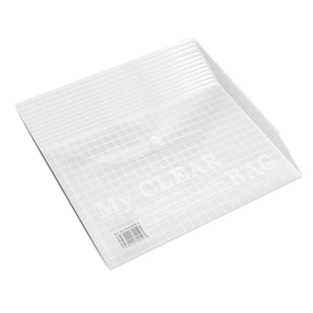 FIS My Clear Button Bag Clear Pack of 12 Pieces