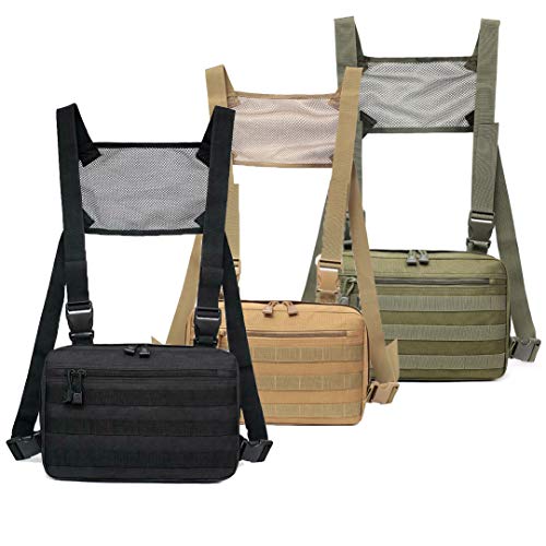 Abcgoodefg Tactical Chest Rig Molle Radio Chest Harness Holder Holster Vest Front Chest Pouch Outdoor Chest Bag Chest Pack(Green) #TOP6