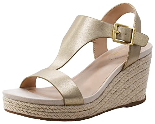 Kenneth Cole REACTION Women's Card Wedge, Soft Gold PU, 8 by Kenneth Cole REACTION - Used condition - US$15.22