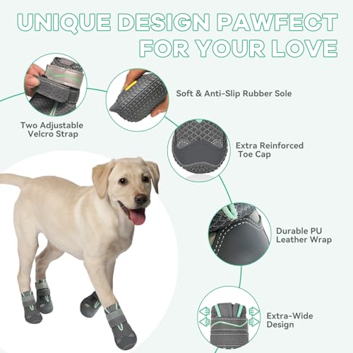 Bottines imperméables chiens protection pattes caoutchouc réglable - 12