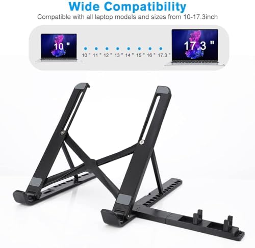 Image of SOOPII Laptop Stand + Detachable Mobile Stand, Computer Stand, Ergonomic ABS Laptop Stand /Riser for Desk, with Heat-Vent Design, Compatible with Mac Book, Air, Pro, Dell XPS, Alien Ware, All Laptops