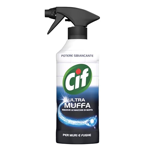 Cif Ultra Muffa, Spray Antimuffa, Formato 500 ml, Spray Detergente Ideale per Muri, Piastrelle, Tende da Bagno, Rimuove le Macchie di Muffa e Sbianca le Fughe tra le Piastrelle