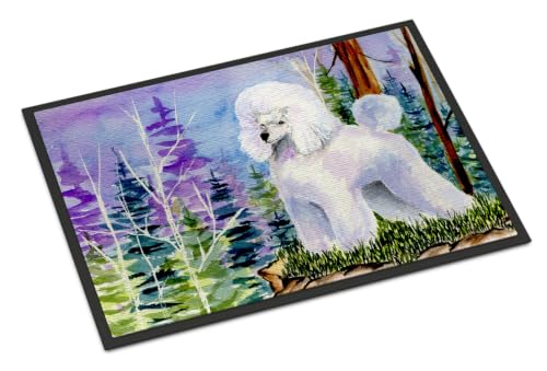 Caroline's Treasures SS8639MAT Poodle Doormat 18x27 Front Door Mat Indoor Outdoor Rugs for Entryway, Non Slip Washable Low Pile, 18H X 27W