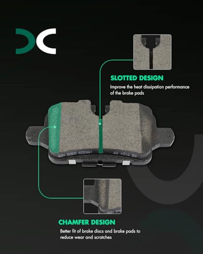 Image of SCITOO D2374 Rear Ceramic Brake Pads Sets w /Hardware Replacement For Buick For Envista 2024,For Chevrolet For Equinox | For Malibu | For Trax,For GMC For Terrain 2021-2024