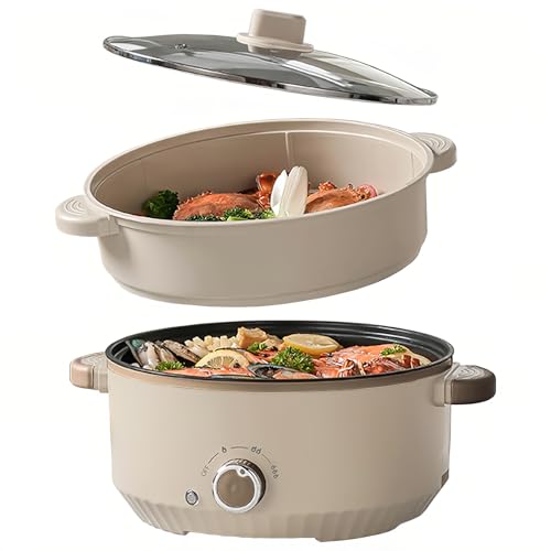 Hot Pot - Cuiseur vapeur - 4,6 l - Portable - 1000 W - Hotpot multifonction - 3 niveaux - Pour...