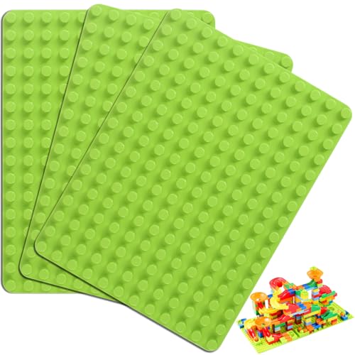 Unvtap 3 Pack Classic Baseplates Blocks Base Plates 25.5 x 19 cm Building Boards 10 x 7 inches Building Mat Block Display Board Compatible Boards for Creative Play for Toddlers