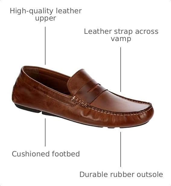 Image of Franco Fortini Daven Penny - Men's Slip-On Moc Toe Dress Leather Penny Loafer